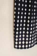 Ann Taylor Navy Blue and White Geometric Sheath Dress | 16