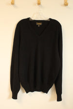 Brooks Brothers Black Cashmere V-neck Sweater | 42
