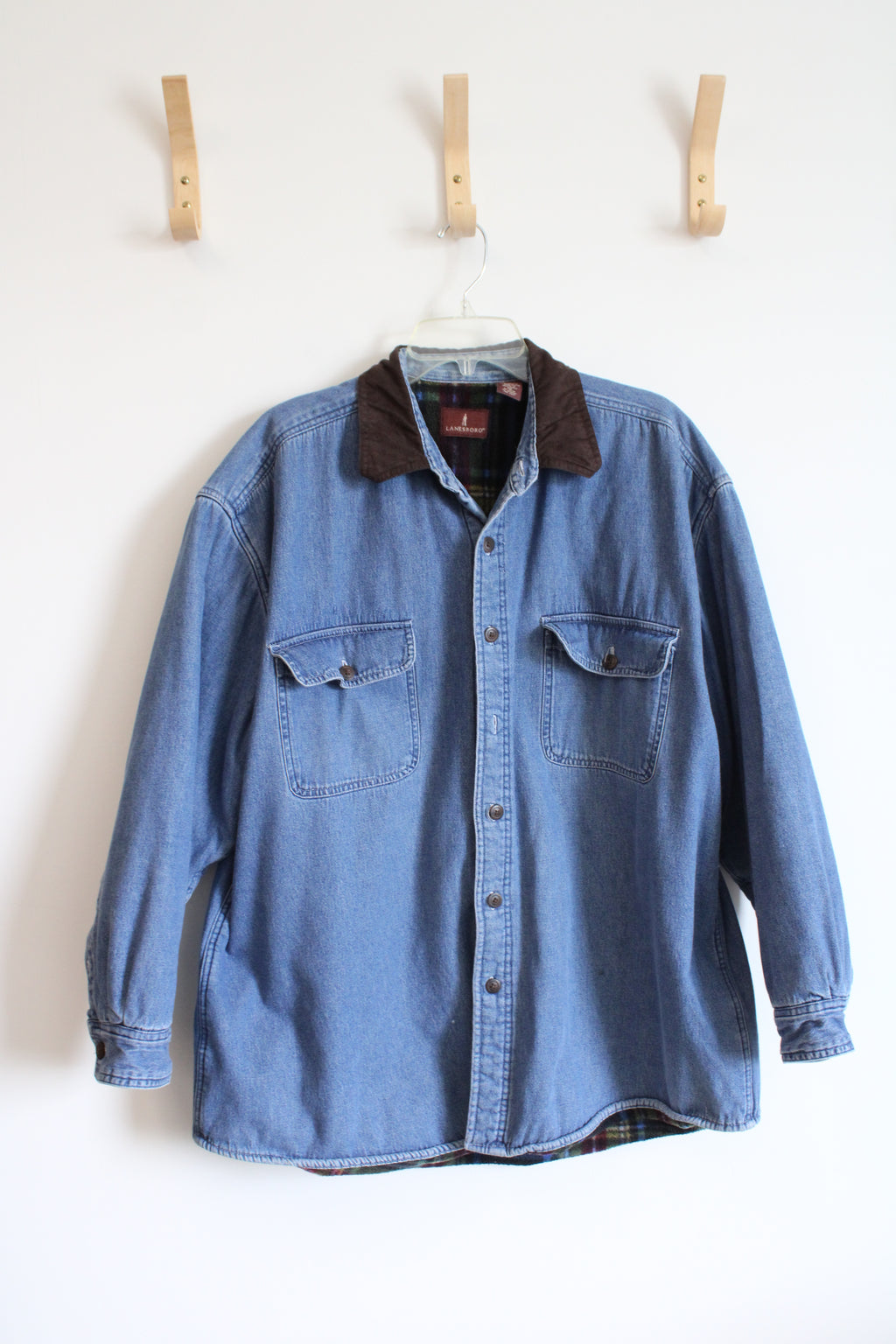 Vintage Lanesboro Fleece Lined Denim Button Down Shacket | XL