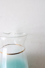 West Virginia Vintage Frosted Blue Glass Tall Pitcher