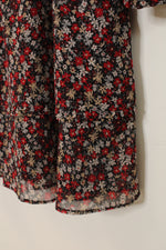 Loft Outlet Red and Blue Printed Long Sleeve Dress | XL