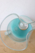 West Virginia Vintage Frosted Blue Glass Tall Pitcher