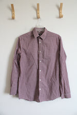 H&M Slim Fit Red & White Plaid Button Down Shirt | M