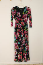 Connected Apparel Bold Floral Stretch Maxi Dress | 8