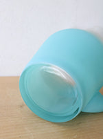 West Virginia Vintage Frosted Blue Glass Tall Pitcher