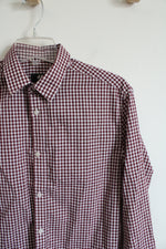 H&M Slim Fit Red & White Plaid Button Down Shirt | M