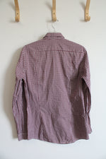 H&M Slim Fit Red & White Plaid Button Down Shirt | M