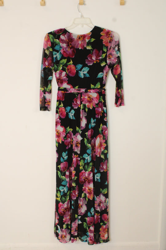 Connected Apparel Bold Floral Stretch Maxi Dress | 8