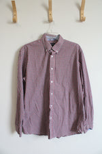Nautica Regular Fit Red White & Blue Plaid Button Down Shirt | L