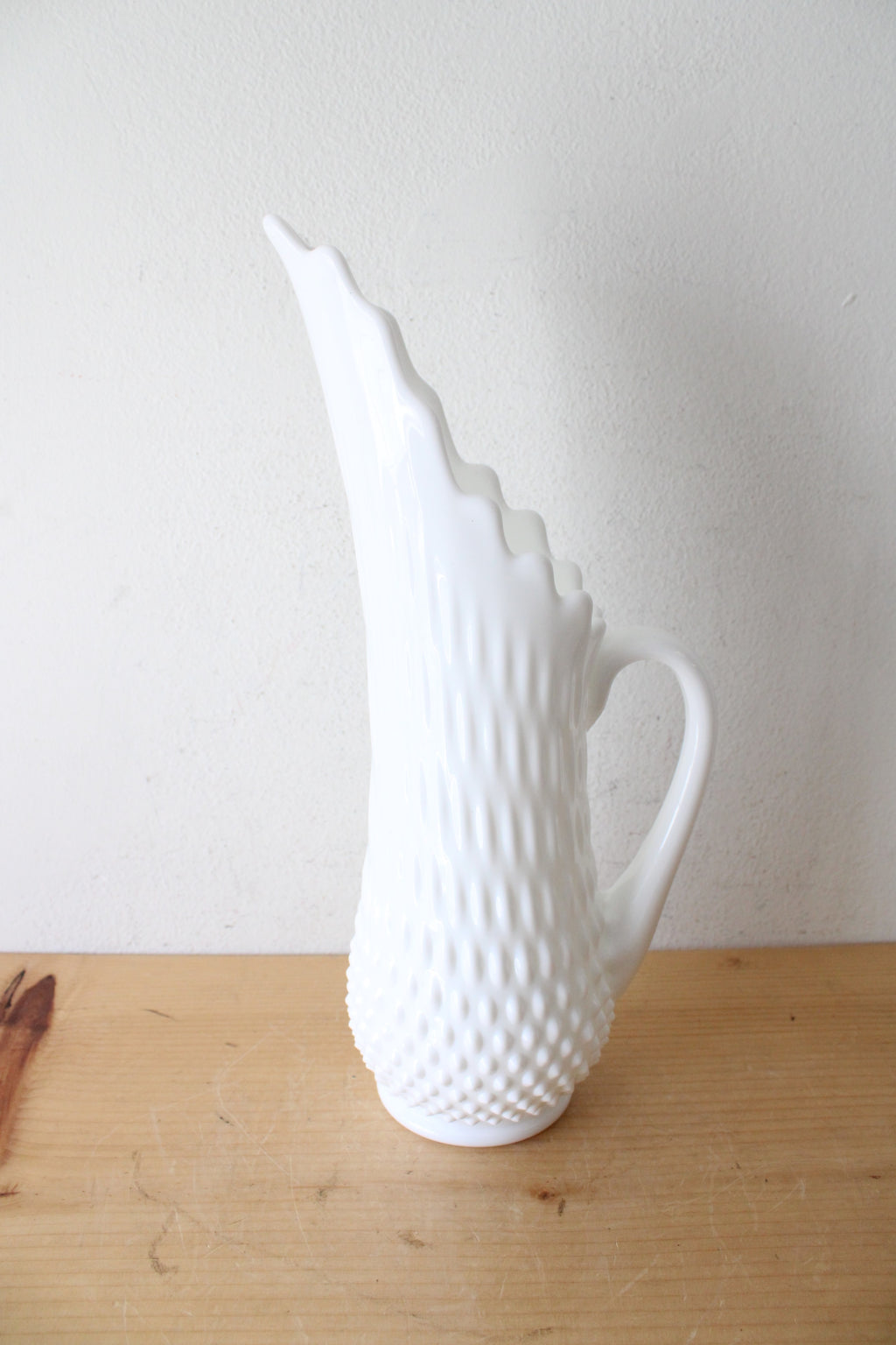 Fenton Milk White Glass Hobnail Swung Pitcher