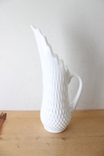 Fenton Milk White Glass Hobnail Swung Pitcher
