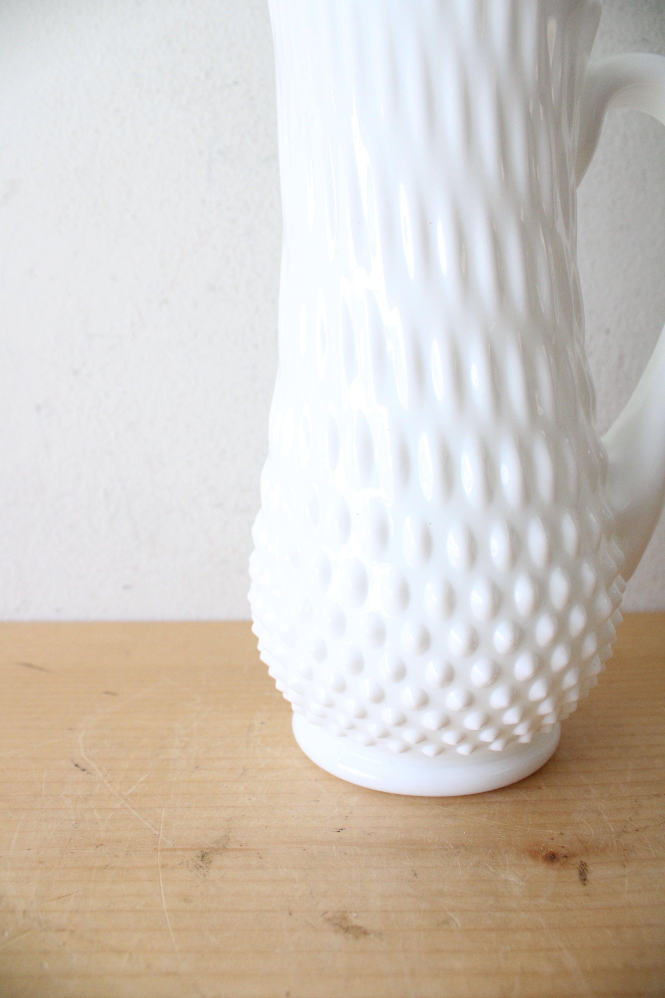 Fenton Milk White Glass Hobnail Swung Pitcher
