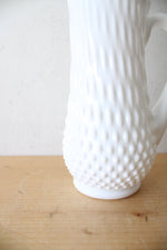 Fenton Milk White Glass Hobnail Swung Pitcher