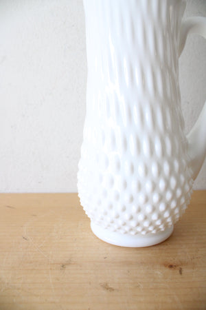 Fenton Milk White Glass Hobnail Swung Pitcher