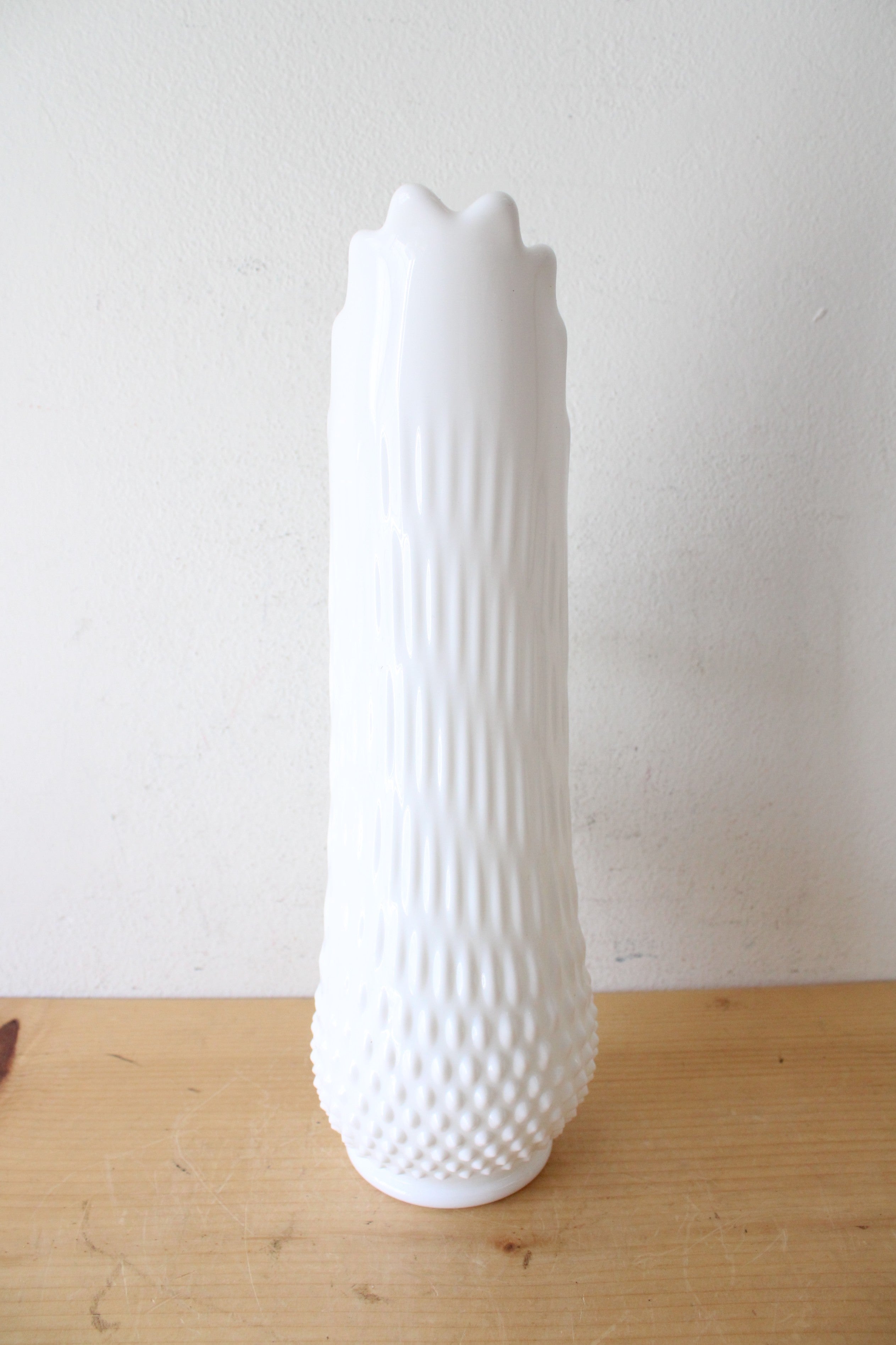 Fenton Milk White Glass Hobnail Swung Pitcher