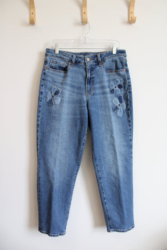 Old Navy High Rise O.G. Straight Floral Patch Jeans | 12