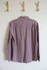 Nautica Regular Fit Red White & Blue Plaid Button Down Shirt | L