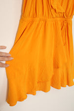 Express Yellow Wrap Mini Dress | M