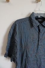 Callaway Golf Navy & Blue Striped Polo Shirt | L