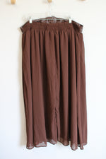 Shein Brown Chiffon Lace Up Skirt | 4XL