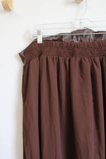 Shein Brown Chiffon Lace Up Skirt | 4XL