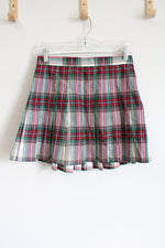 Aerie Red Green Pleated Skirt | M