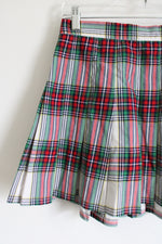 Aerie Red Green Pleated Skirt | M