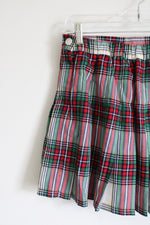 Aerie Red Green Pleated Skirt | M