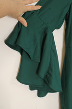 Venus Emerald Green Ruffle Sleeve Dress | 12