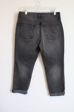 Old Navy Mid Rise Boyfriend Black Wash Jeans | 6