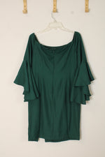 Venus Emerald Green Ruffle Sleeve Dress | 12