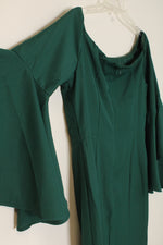 Venus Emerald Green Ruffle Sleeve Dress | 12