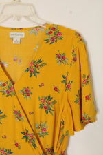 Peyton & Parker Yellow Floral Wrap Dress | M
