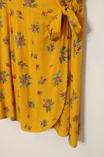 Peyton & Parker Yellow Floral Wrap Dress | M
