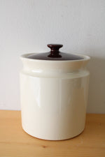 Brown & Cream Floral Cannister | 7"