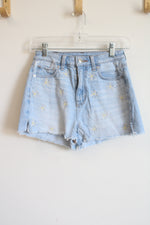 American Eagle Daisy Embroidered Mom Short | 00