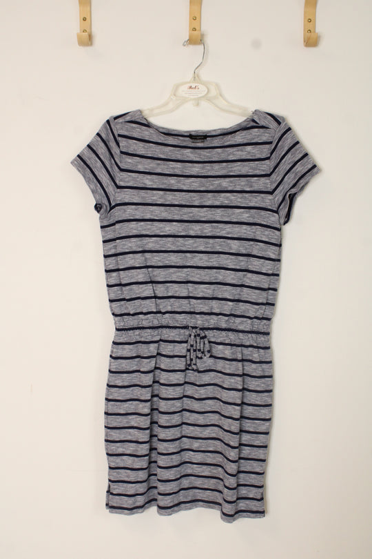 Ann Taylor Blue Striped Cotton Tee Dress | M