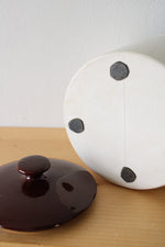Brown & Cream Floral Cannister | 7"