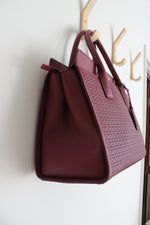 Kate Spade Wine Red Cameron Street Perforated Satchel Purse