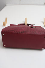 Kate Spade Wine Red Cameron Street Perforated Satchel Purse