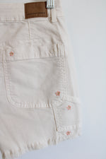 American Eagle Highest Rise 90's Boyfriend Cream Pink Flower Embroidered Short | 0