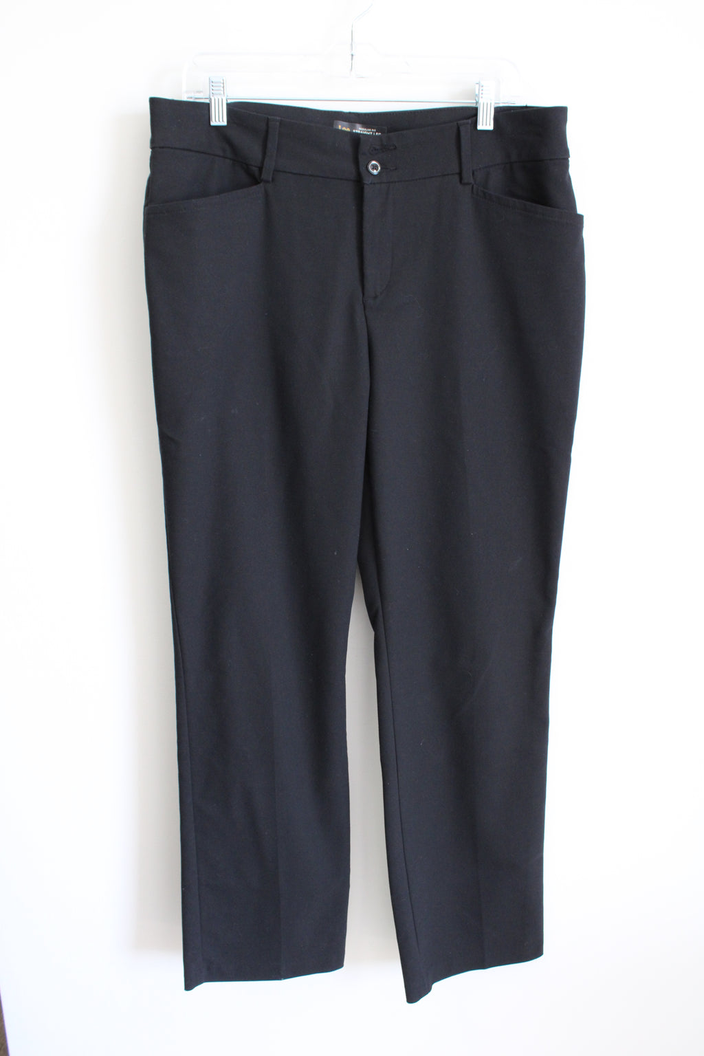 Lee Black Regular Fit Straight Leg Mid Rise Trouser Pant | 14