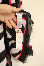 NEW Chico's Wild Lines Oblong Scarf with Red Outline