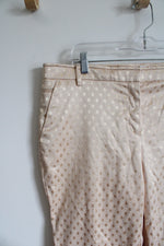 NEW New York & Co. Gold Diamond Patterned Slim Leg Crosby Pants | 14