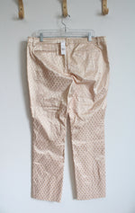 NEW New York & Co. Gold Diamond Patterned Slim Leg Crosby Pants | 14