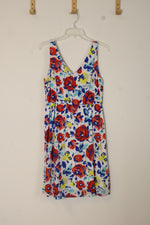 Old Navy Red Blue and Yellow Floral Print Cotton Dress | 6