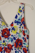 Old Navy Red Blue and Yellow Floral Print Cotton Dress | 6