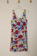 Old Navy Red Blue and Yellow Floral Print Cotton Dress | 6