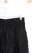Vintage Authentic Sueded Black Leather Fringe Pants | 14