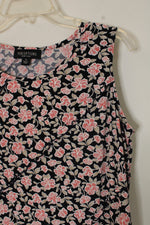 Perceptions Pink and Black Floral Stretch Dress | 14